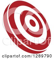 Poster, Art Print Of Tilted Red And White Bullseye Target For Archery Or Throwing Darts