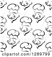 Poster, Art Print Of Seamless Background Design Pattern Of Black And White Male Chef Faces 2