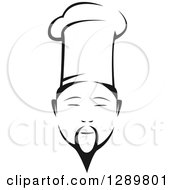 Poster, Art Print Of Black And White Male Asian Chef Face