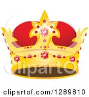 Poster, Art Print Of Red And Gold Crown With Rubies