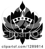 Poster, Art Print Of Black And White Vintage Floral Lotus Design Element