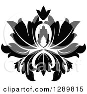 Poster, Art Print Of Black And White Vintage Floral Lotus Design Element 10