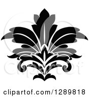 Poster, Art Print Of Black And White Vintage Floral Lotus Design Element 4