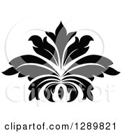 Poster, Art Print Of Black And White Vintage Floral Lotus Design Element 7