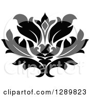 Poster, Art Print Of Black And White Vintage Floral Lotus Design Element 9