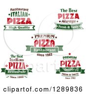 Clipart Of Pizza Text Designs 5 Royalty Free Vector Illustration