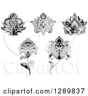 Poster, Art Print Of Black And White Henna Lotus And Flowers