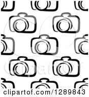 Poster, Art Print Of Seamless Black And White Camera Background Pattern 2