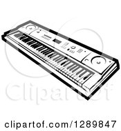 Poster, Art Print Of Black And White Electric Music Piano Keyboard