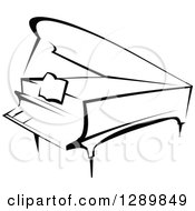 Poster, Art Print Of Black And White Sketched Grand Piano