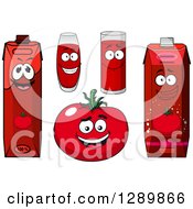 Clipart Of A Happy Tomato And Juice Characters Royalty Free Vector Illustration by Vector Tradition SM