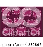 Clipart Of White Swirl Frames Around Pink Royalty Free Vector Illustration