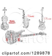 Poster, Art Print Of Word Collage And Music Note Instruments