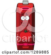 Clipart Of A Happy Tomato Juice Carton 2 Royalty Free Vector Illustration