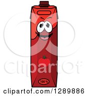 Clipart Of A Happy Tomato Juice Carton Royalty Free Vector Illustration
