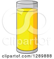 Clipart Of A Tall Glass Of Apple Juice Royalty Free Vector Illustration