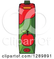 Clipart Of A Red Apple Juice Carton Royalty Free Vector Illustration