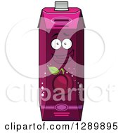 Clipart Of A Happy Prune Or Plum Juice Carton Royalty Free Vector Illustration