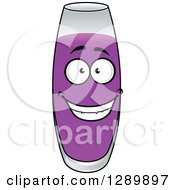 Clipart Of A Happy Glass Of Plum Or Prune Juice Royalty Free Vector Illustration