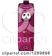 Clipart Of A Happy Prune Or Plum Juice Carton 2 Royalty Free Vector Illustration