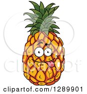 Poster, Art Print Of Goofy Pineapple Character Sticing Its Tongue Out