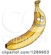 Clipart Of A Happy Banana Character Looking Upwards Royalty Free Vector Illustration