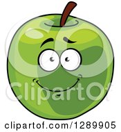 Poster, Art Print Of Happy Smiling Green Apple Cartoon Character