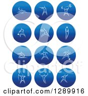 Clipart Of White Athletes In Round Blue Icons Royalty Free Vector Illustration by Vector Tradition SM