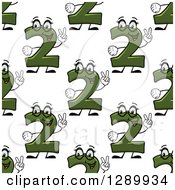 Poster, Art Print Of Seamless Background Pattern Of Happy Number Two Characters
