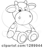 Poster, Art Print Of Black And White Cute Stuffed Cow Toy