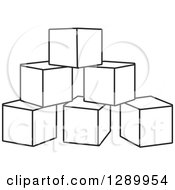 Poster, Art Print Of Pyramid Of Black And White Toy Blocks