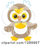 Poster, Art Print Of Cute Brown White And Yellow Owl Toy
