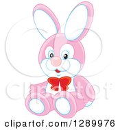 Poster, Art Print Of Stuffed Pink And White Rabbit Toy
