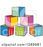 Poster, Art Print Of Pyramid Of Colorful Toy Blocks