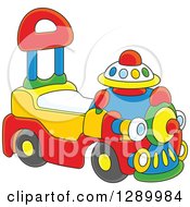 Poster, Art Print Of Colorful Ride On Toy Train