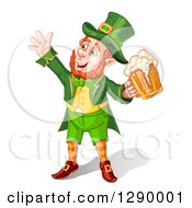 Poster, Art Print Of Celebrating Happy Leprechaun Cheering With Beer