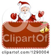 Poster, Art Print Of Welcoming Santa Claus Over A Red Christmas Sign