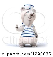 Clipart Of A 3d Polar Bear Sailor Giving A Thumb Up Royalty Free Illustration