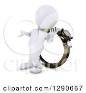 3d White Man Presenting And Standing In Front Of A Giant Engagement Ring