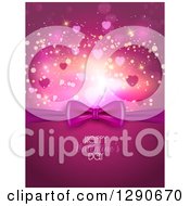 Poster, Art Print Of Gift Bow Over Happy Valentines Day Text With Bokeh Flares And Stars