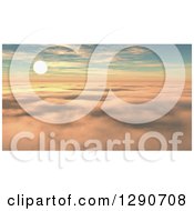 Poster, Art Print Of 3d Sunset Sky As Seen Above The Clouds