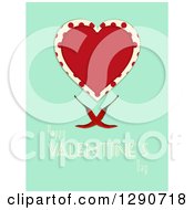 Poster, Art Print Of Love Heart Over Polka Dots Red Hot Chili Peppers On Turquoise With Happy Valentines Day Text