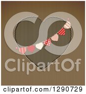 Poster, Art Print Of Corrugated Cardboard Cutout Valentine With A Heart Banner Bunting
