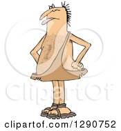 Clipart Of A Hairy Mad Caveman Sticking His Tongue Out Royalty Free Vector Illustration