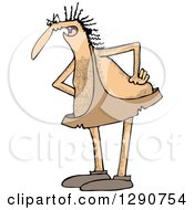 Clipart Of A Mad Hairy Caveman Scolding With His Hands On His Hips Royalty Free Vector Illustration
