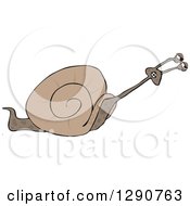 Poster, Art Print Of Slow Brown Snail Struggling To Move Faster