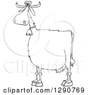 Poster, Art Print Of Black And White Cow Wearing A Bell