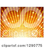 Poster, Art Print Of Background Of Golden Yellow And Orange Dots Or A Closeup Of A Disco Ball