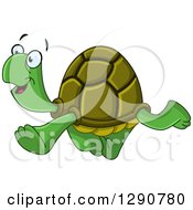 Poster, Art Print Of Happy Tortoise Walking To The Left