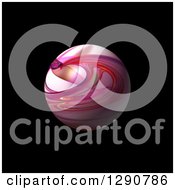 Clipart Of A 3d Pink Fractal Sphere On Black Royalty Free Illustration